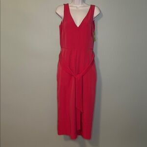 NWT Sam Edelman Hot Pink Belted Crop Pant Sleeveless Jumpsuit, Size 6